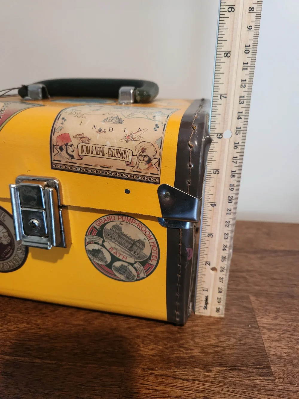 Vintage Yellow/Brown/Green Storage/ Decor